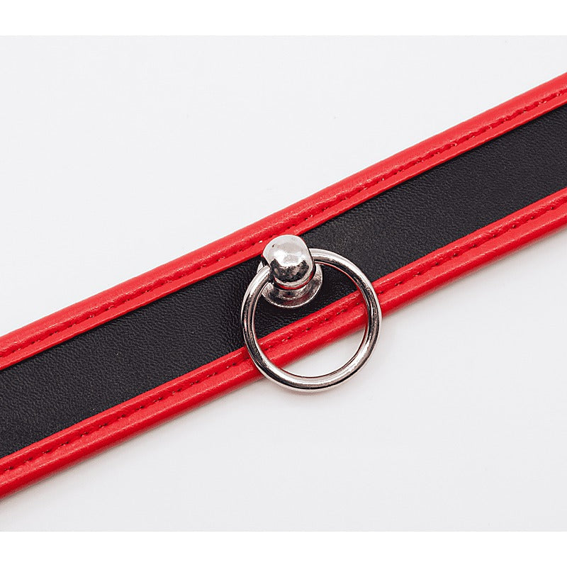 Thin Padded Faux Leather Bondage Collar by Berlin Baby - Collars and Leads