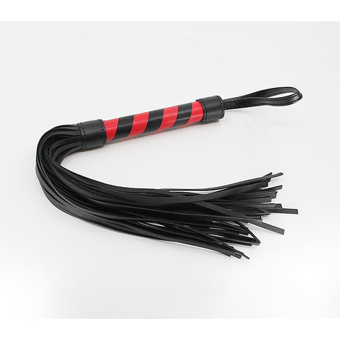 Berlin Baby Bladk and Red Striped BDSM Flogger - Whips And Crops