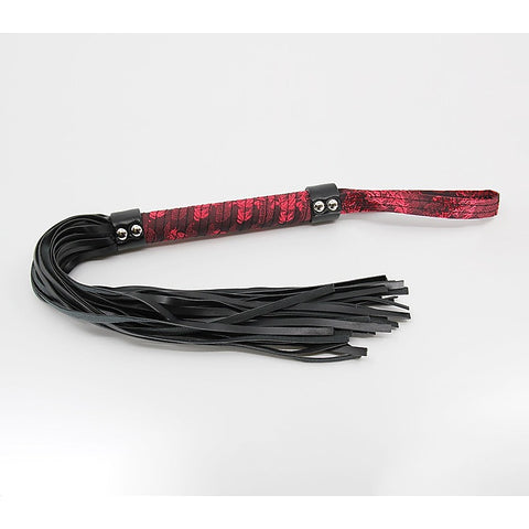 Berlin Baby Red Jacquard Print Fetish Flogger - Whips And Crops