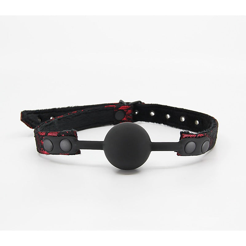Berlin Baby Satin & Lace Silicone Ball Gag - Bondage Gags and Bits
