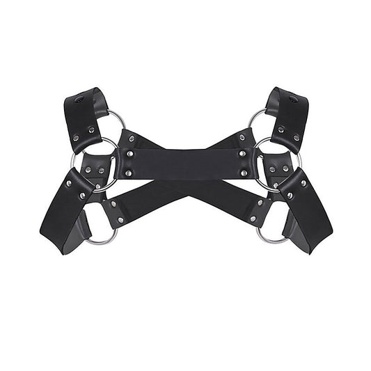 Love In Leather Mens Cross Front Neoprene Body Brace - Cuffs And Restraints