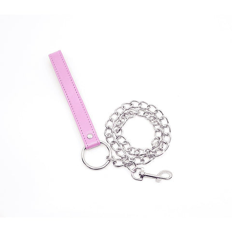 Berlin Baby Pink Handle BDSM Chain Leads - Collars and Leads