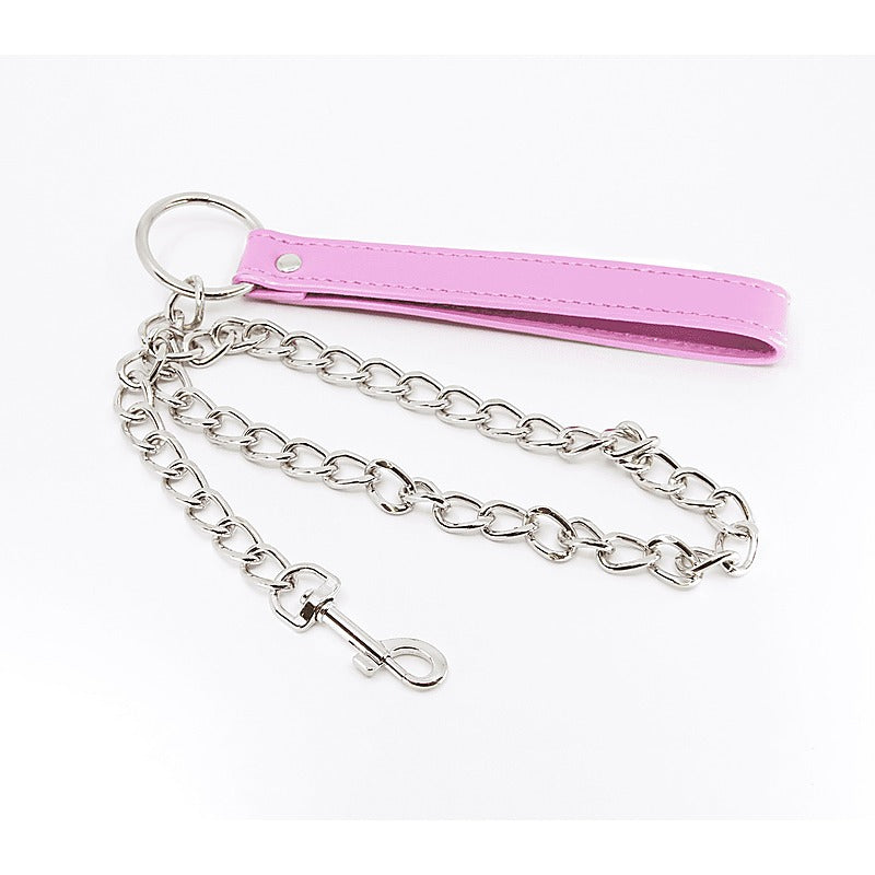 Berlin Baby Pink Handle BDSM Chain Leads - Collars and Leads