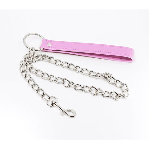 Berlin Baby Pink Handle BDSM Chain Leads - Collars and Leads