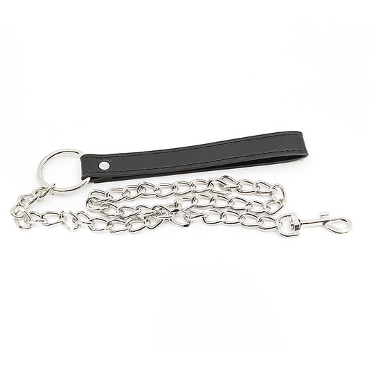 Berlin Baby Faux Leather Handle Chain Lead - Collars and Leads