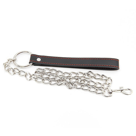 Faux Leather Handle Chain Lead by Berlin Baby - Collars and Leads