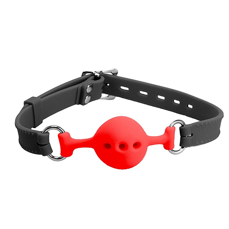Love In Leather Petite Breathable Silicone Ball Gag - Bondage Gags and Bits