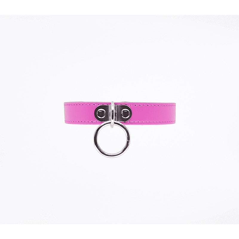 Berlin Baby PU BDSM Collar With Centre Ring - Collars and Leads