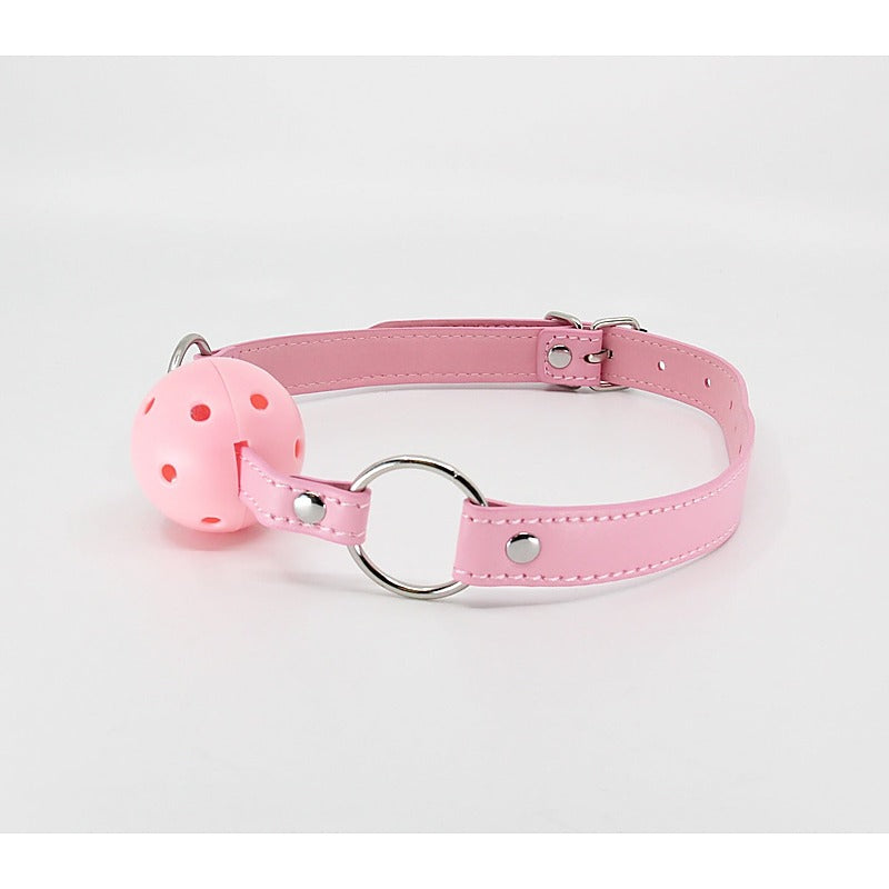 Berlin Baby Breathable Faux Leather Gag Baby Pink - Bondage Gags and Bits