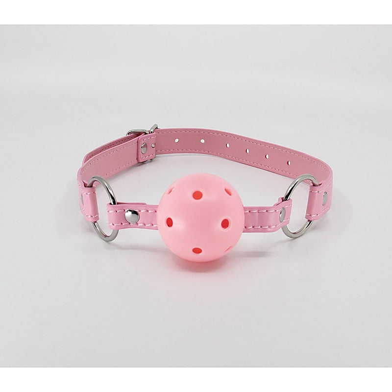Berlin Baby Breathable Faux Leather Gag Baby Pink - Bondage Gags and Bits