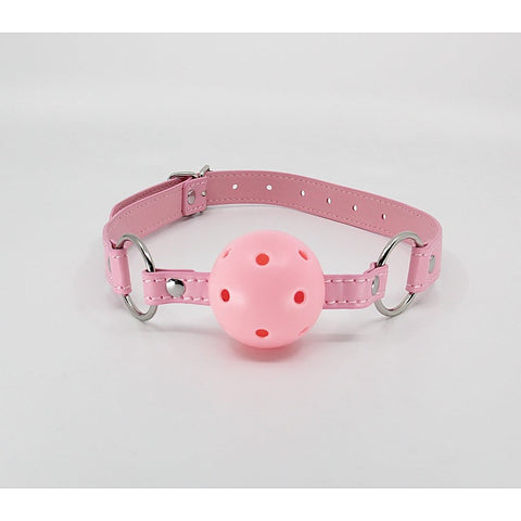 Berlin Baby Breathable Faux Leather Gag Baby Pink - Bondage Gags and Bits