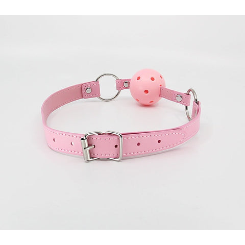 Berlin Baby Breathable Faux Leather Gag Baby Pink - Bondage Gags and Bits