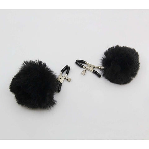 Pom Pom Women's Nipple Clamps by Love In Leather - Nipple and Clit Clamps