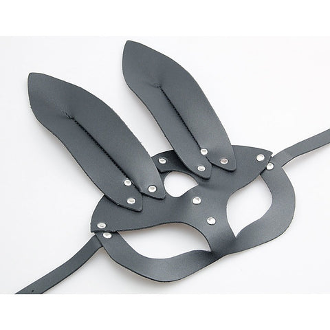 Love In Leather Half Face Leather Rabbit Mask - Masks And Blindfolds
