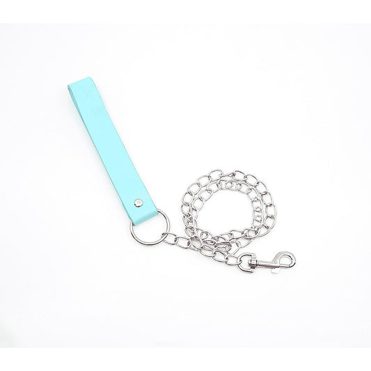 Berlin Baby Turquoise Leather Handle Chain Lead