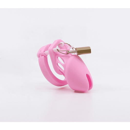 Love In Leather Silicone Male Chastity Cage Short - Male Chastity