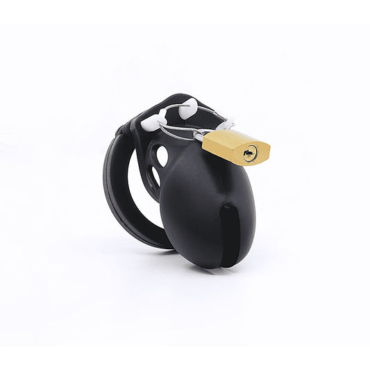 Love In Leather Silicone Male Chastity Cage Long - Male Chastity