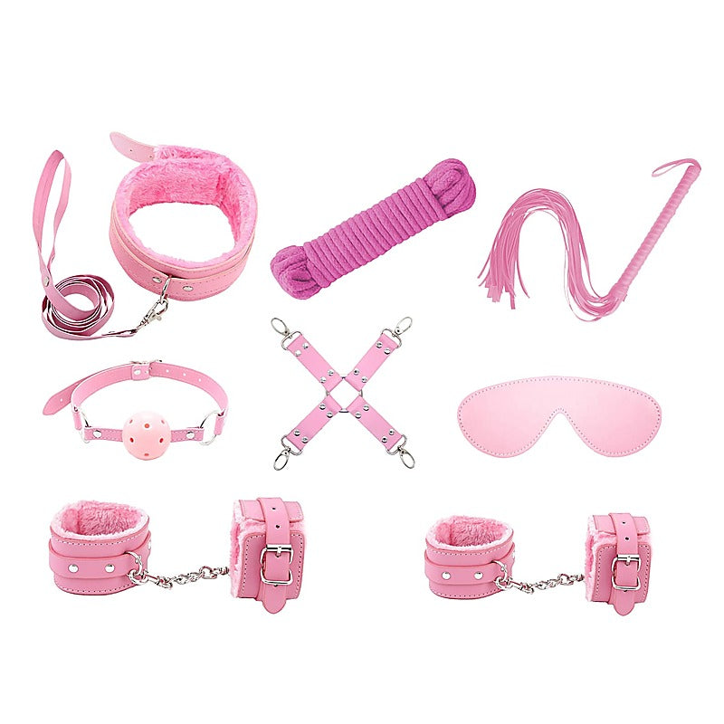 Love In Leather Vegan Friendly 9 Piece Bondage Kit - Bondage Kits