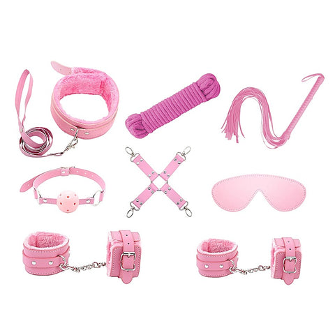 Love In Leather Vegan Friendly 9 Piece Bondage Kit - Bondage Kits