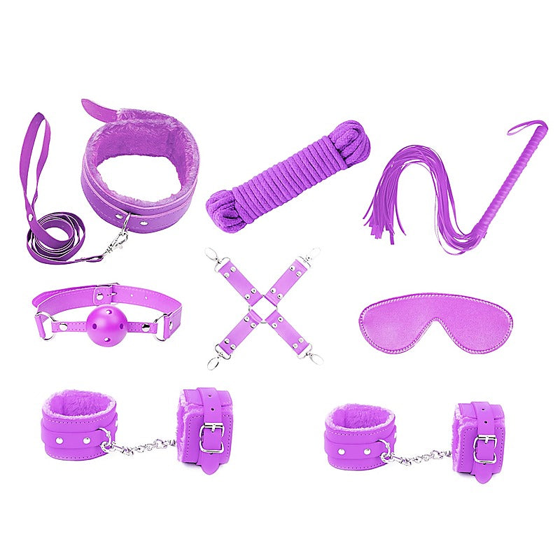 Love In Leather Vegan Friendly 9 Piece Bondage Kit - Bondage Kits