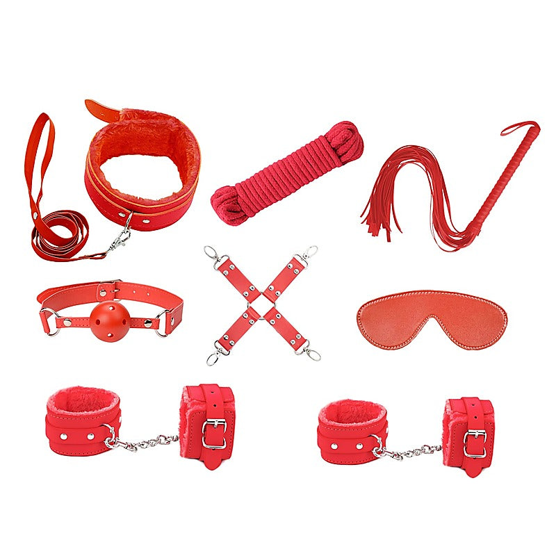 Love In Leather Vegan Friendly 9 Piece Bondage Kit - Bondage Kits