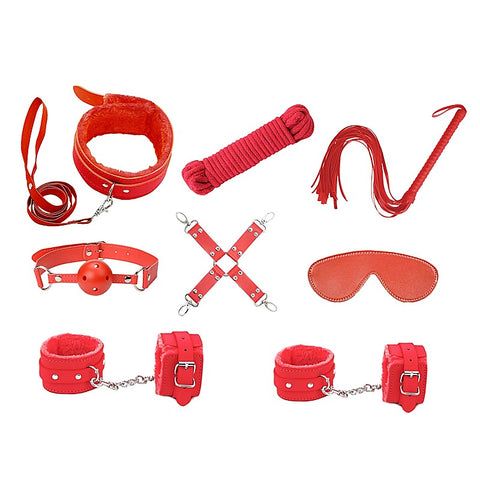 Love In Leather Vegan Friendly 9 Piece Bondage Kit - Bondage Kits