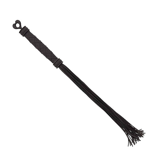 Love In Leather Black BDSM Play Silicone Flogger - Whips And Crops