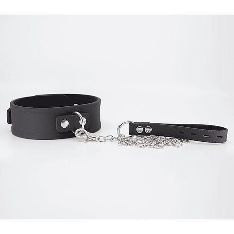 Love In Leather Premium Silicone Collar & Lead Set - Collars and Leads