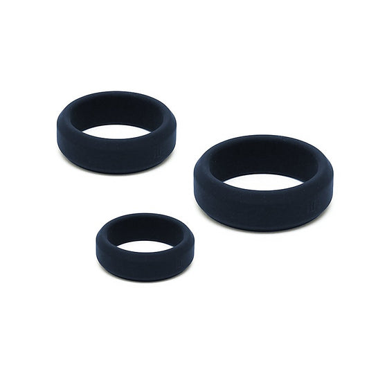 Love In Leather Bevelled Fat Boy Cock Ring 3 Pack - Cock Ring Sets