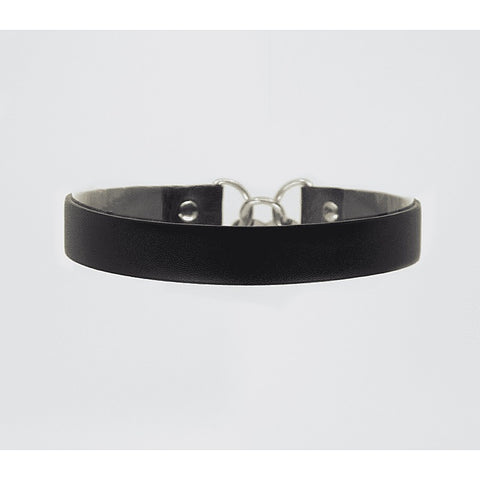 Heart Padlock Faux Leather Choker by Love In Leather - Collars and Leads