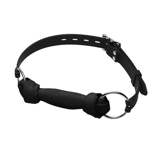 Love In Leather Silicone Dog Bone Chew Mouth Gag
