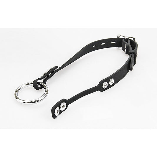 Love In Leather Silicone Gag With Metal O-Ring - Bondage Gags and Bits