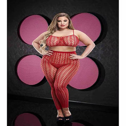 Lapdance Jacquard Crop Top & Pants Set by Xgen Products - Teddies and Bodysuits