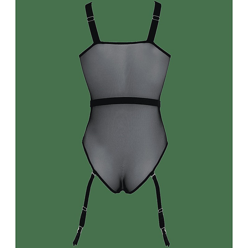 Black Mesh One Piece Women's Fetish Teddy by Muse - Her Fetish