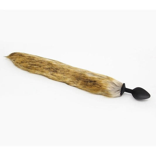 Love In Leather Fox Tail Silicone Butt Plug Medium - Butt Plugs