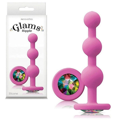 Glams Ripple Rainbow Gem Butt Plug by NS Novelties - Butt Plugs