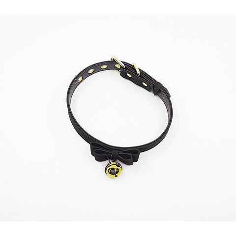 Berlin Baby Faux Suede Leather Bow Cat Bell Collar - Collars and Leads