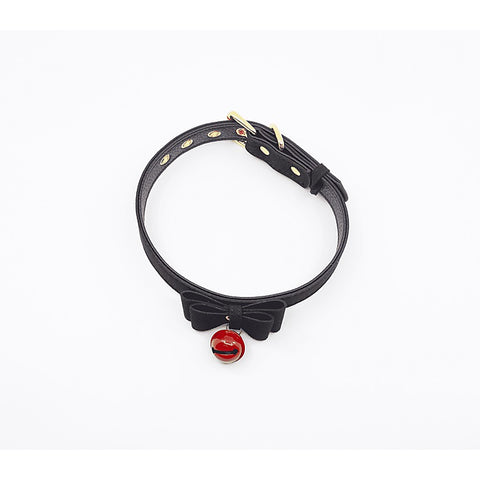 Berlin Baby Faux Suede Leather Bow Cat Bell Collar - Collars and Leads