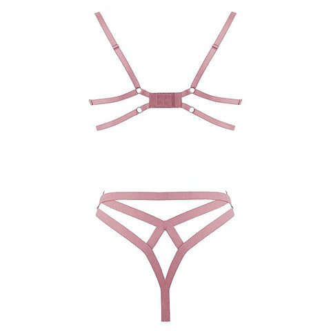 Open Cup Bra With Embroidered Floral Applique by Muse - Her Fetish