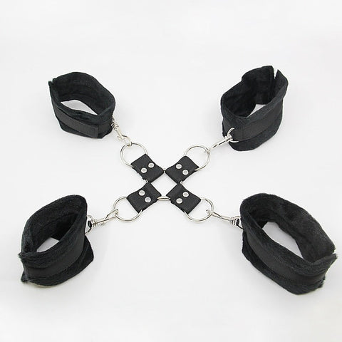 PU Hog Tie Cross Shackle Piece by Berlin Baby - Cuffs And Restraints