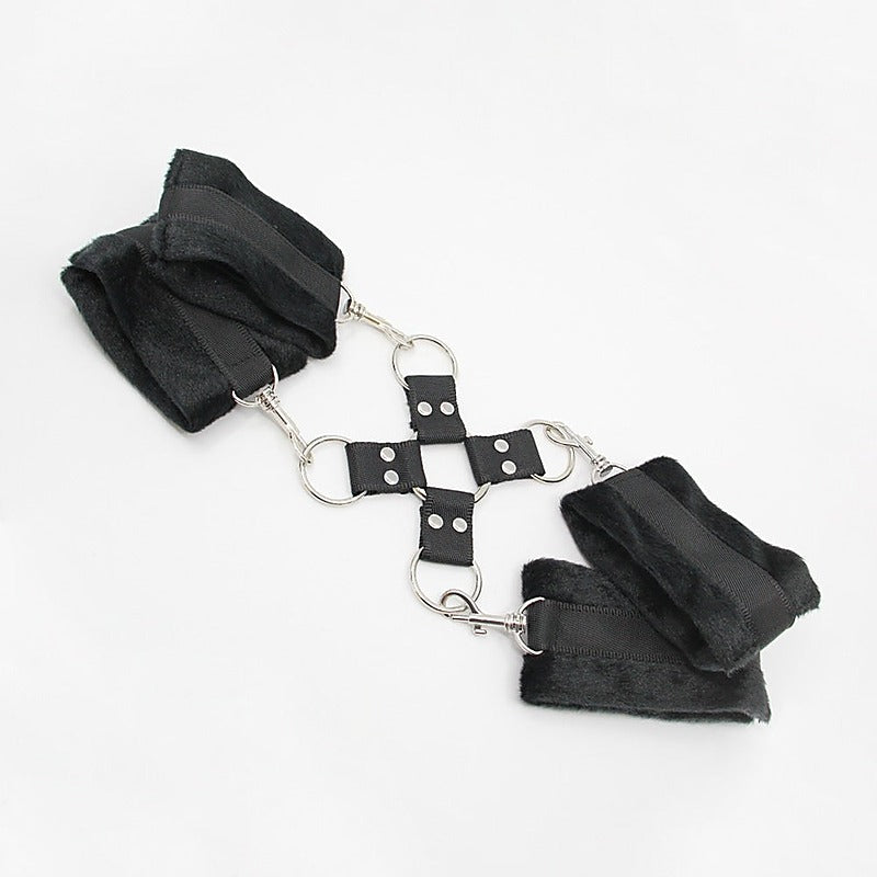 PU Hog Tie Cross Shackle Piece by Berlin Baby - Cuffs And Restraints