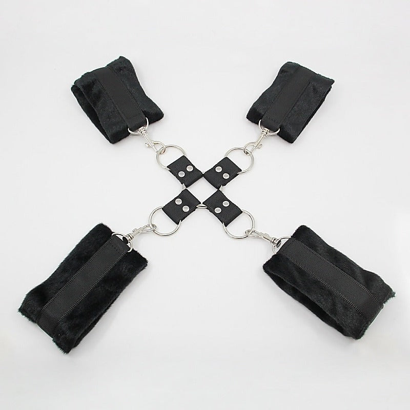 PU Hog Tie Cross Shackle Piece by Berlin Baby - Cuffs And Restraints