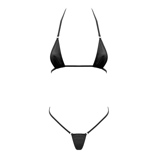 Love In Leather Spandex Fabric Womens Micro Bikini - Bras and Bra Sets