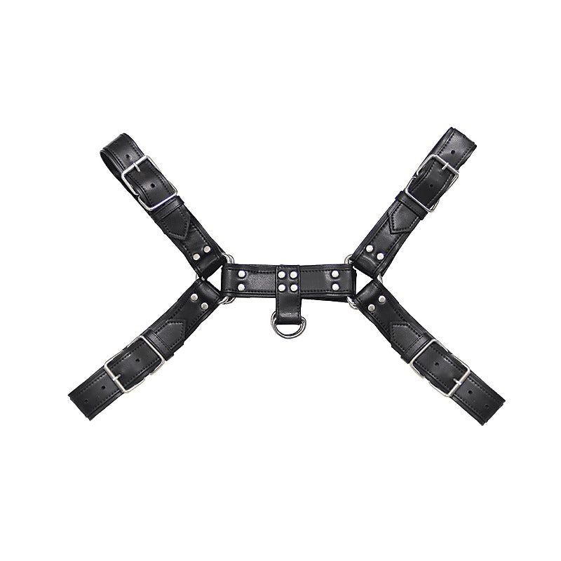 Love In Leather Mens PU Leather Bulldog Brace - Cuffs And Restraints