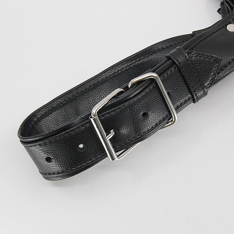 Love In Leather Mens PU Leather Bulldog Brace - Cuffs And Restraints