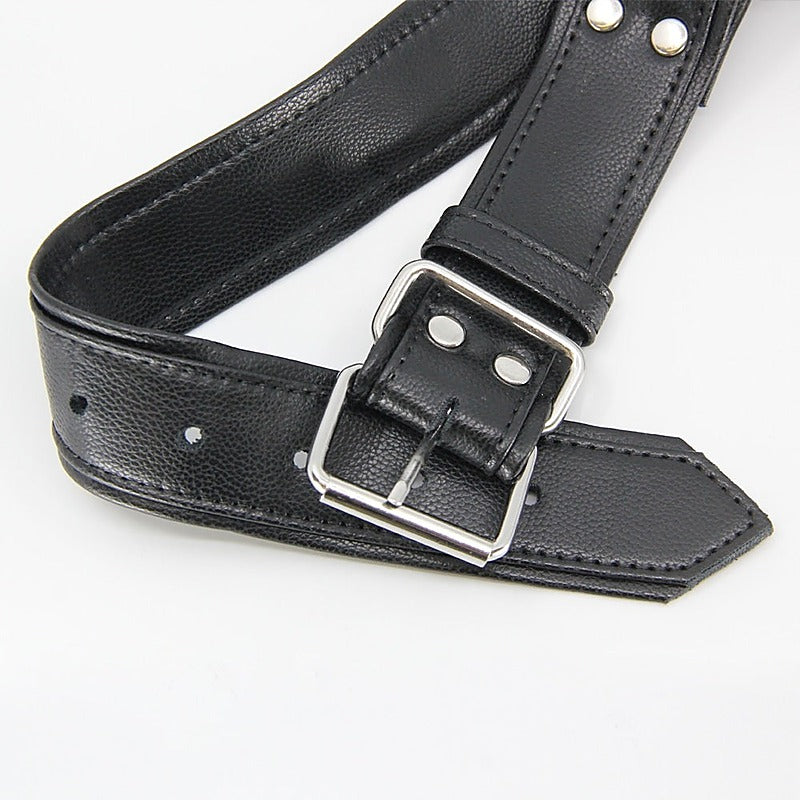 Love In Leather Mens PU Leather Bulldog Brace - Cuffs And Restraints