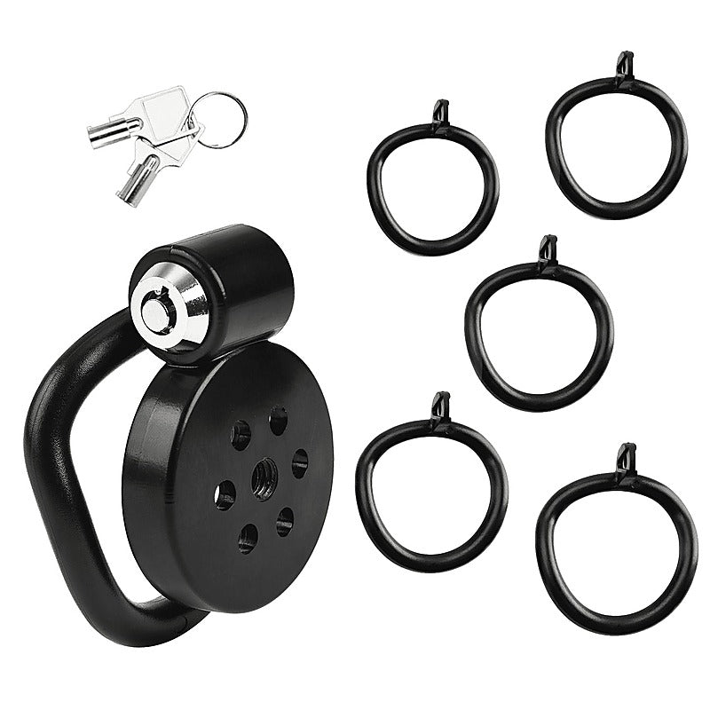 Love In Leather Flat Male Chastity Device Black - Male Chastity