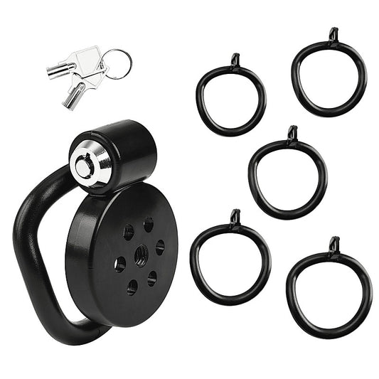 Love In Leather Flat Male Chastity Device Black - Male Chastity
