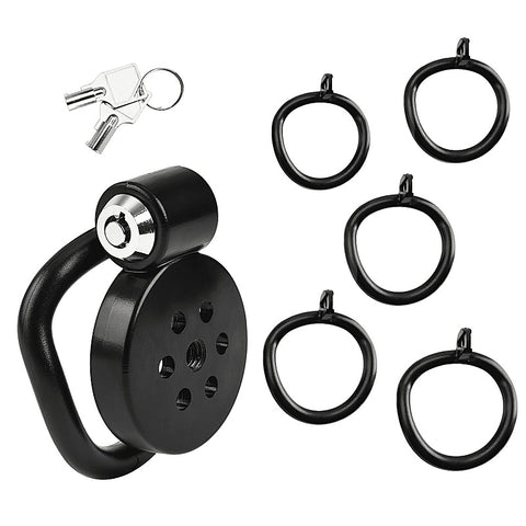 Love In Leather Flat Male Chastity Device Black - Male Chastity