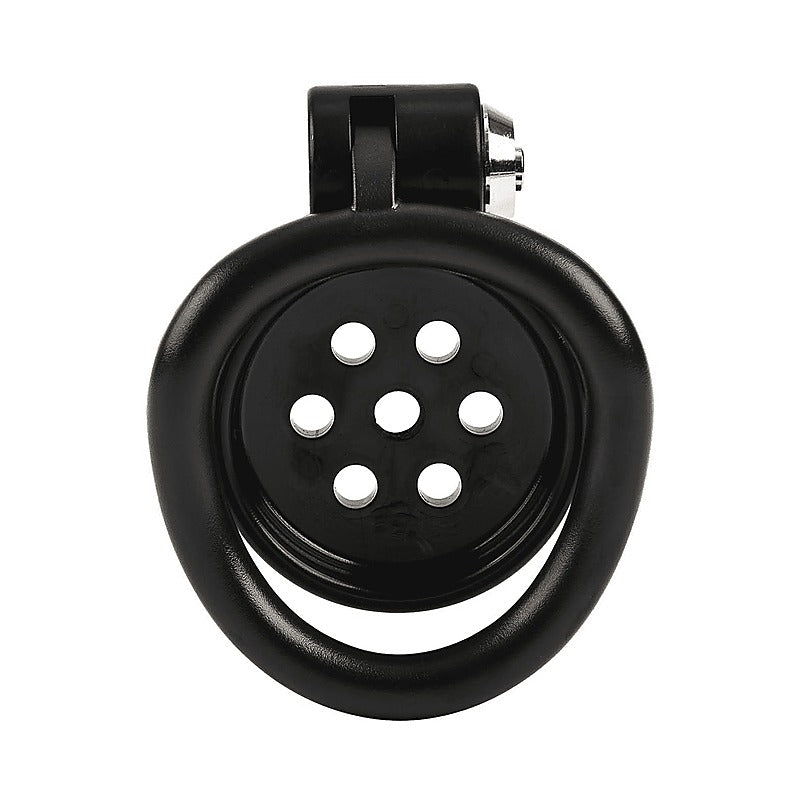 Love In Leather Flat Male Chastity Device Black - Male Chastity